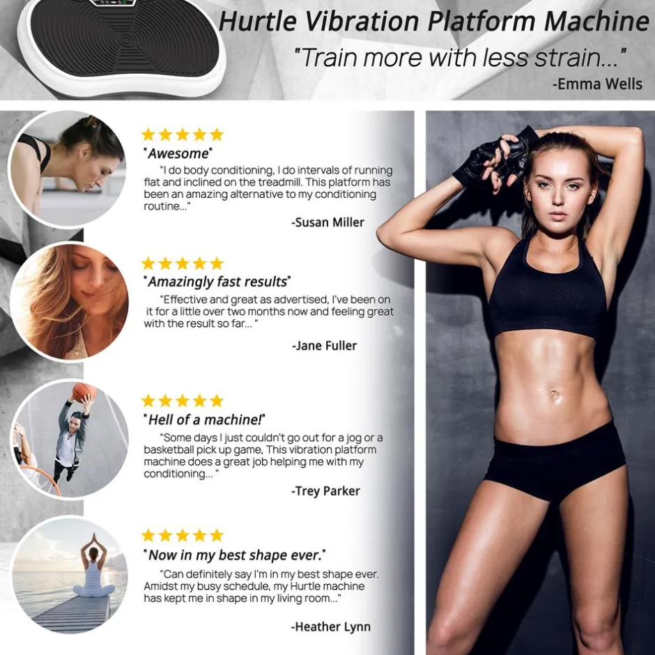 Vibration Platform for Weight Loss, 20 Speeds, ABS, Includes Remote<Hurtle Best