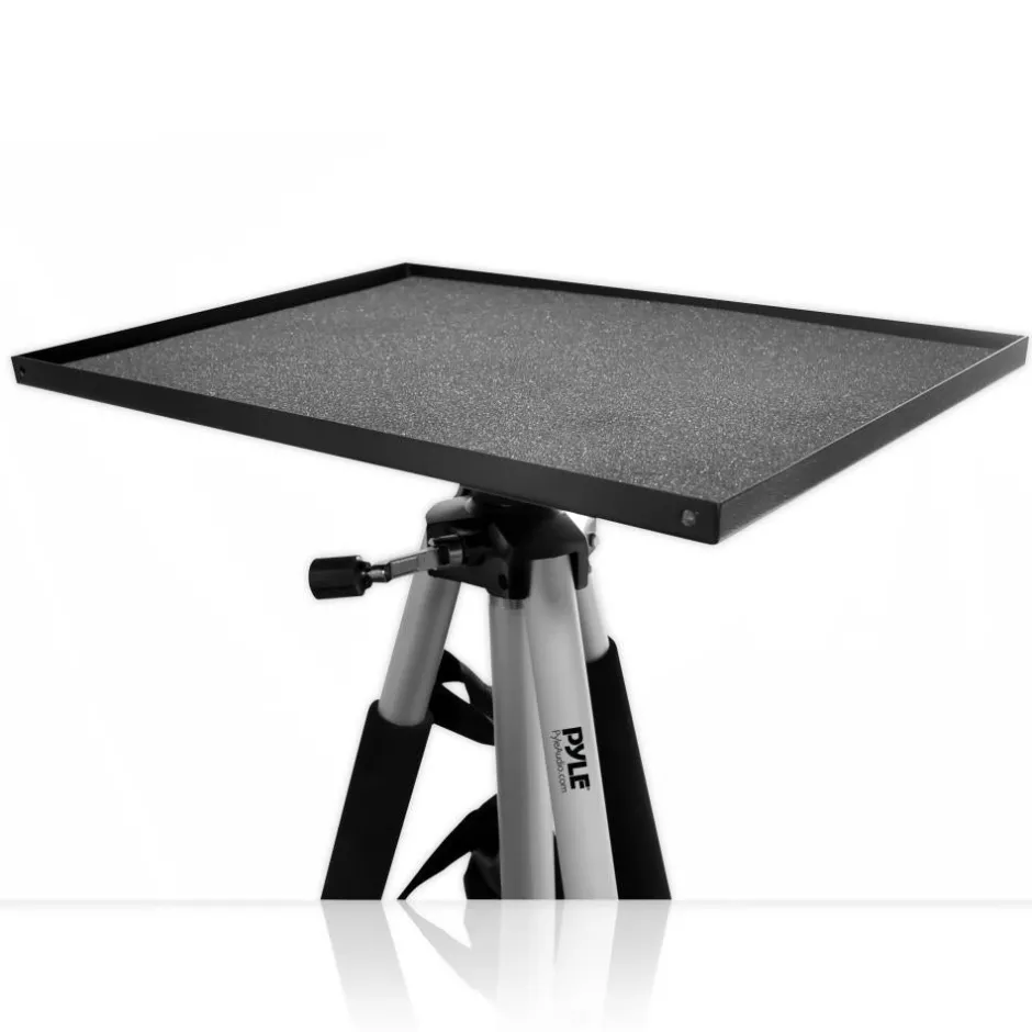 Video Projector Stand, Adjustable Height, 360° Rotating Tray, Aluminum<Pyle Outlet