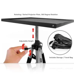 Video Projector Stand, Adjustable Height, 360° Rotating Tray, Aluminum<Pyle Outlet