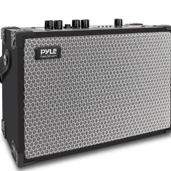 Vintage Bluetooth Speaker, 120W Bass, Rechargeable, Leather, TWS, FM Radio<Pyle