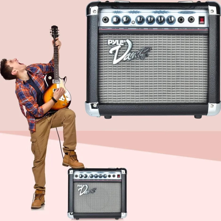 30W Amplifier, Crunchy Sound, 3-Band EQ, Overdrive, 6" Speaker<Pyle
