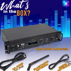 2000W Bluetooth Power Amplifier, Bridgeable, LCD Display, Rack-Mountable<Pyle
