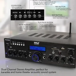 200W Bluetooth Stereo Amplifier - Wireless Streaming, Dual Channel, Compact<Pyle