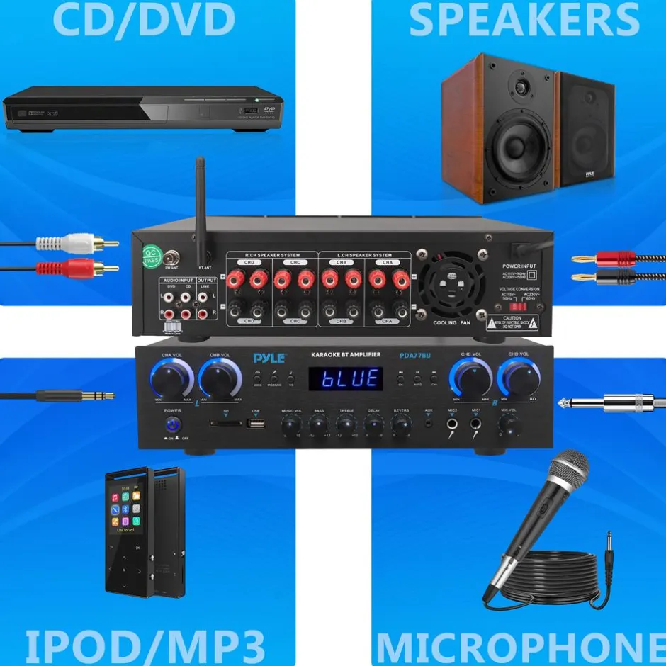 800W Bluetooth Stereo Amplifier with FM Radio & USB<Pyle Discount