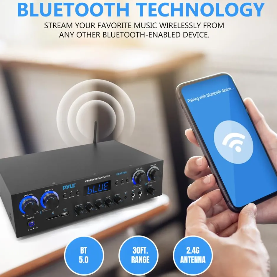 800W Bluetooth Stereo Amplifier with FM Radio & USB<Pyle Discount