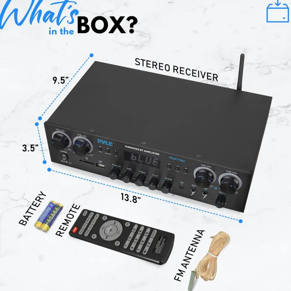 800W Bluetooth Stereo Amplifier with FM Radio & USB<Pyle Discount