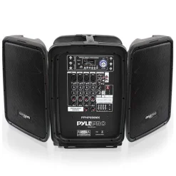 600W 8-Ch Bluetooth PA Speaker Kit, Dual 8" Subwoofers, USB/MP3 Reader<Pyle Hot