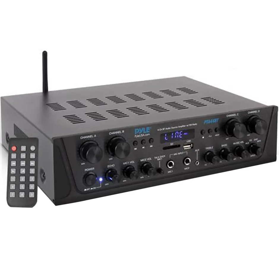 500W 4-Channel Bluetooth Amplifier with FM Radio<Pyle Discount