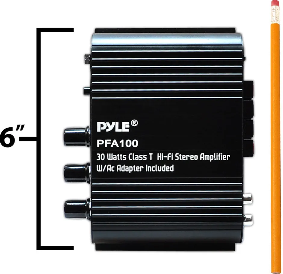 30W Hi-Fi Stereo Amplifier, Class-T Circuit, 12V Adapter Included<Pyle Clearance