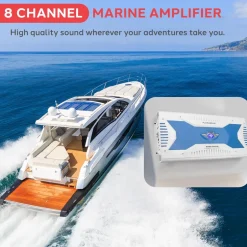 3000W Marine Bluetooth Amplifier, Waterproof, 8-Channel, Aluminum Alloy<Pyle Online