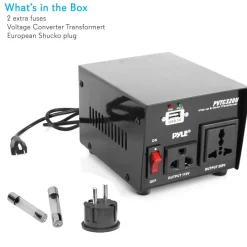 500W Voltage Converter Transformer, USB Port, Metal Housing, Compact<Pyle Clearance