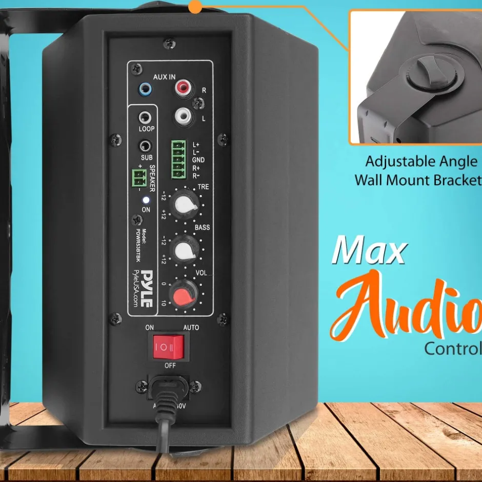 Wall Mount Speaker System - Bluetooth, 300W, 2-Way Stereo, Indoor Use<Pyle Sale