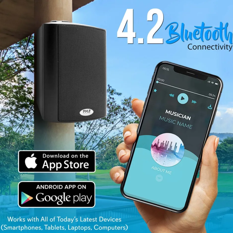 Wall Mount Speaker System - Bluetooth, 300W, 2-Way Stereo, Indoor Use<Pyle Sale