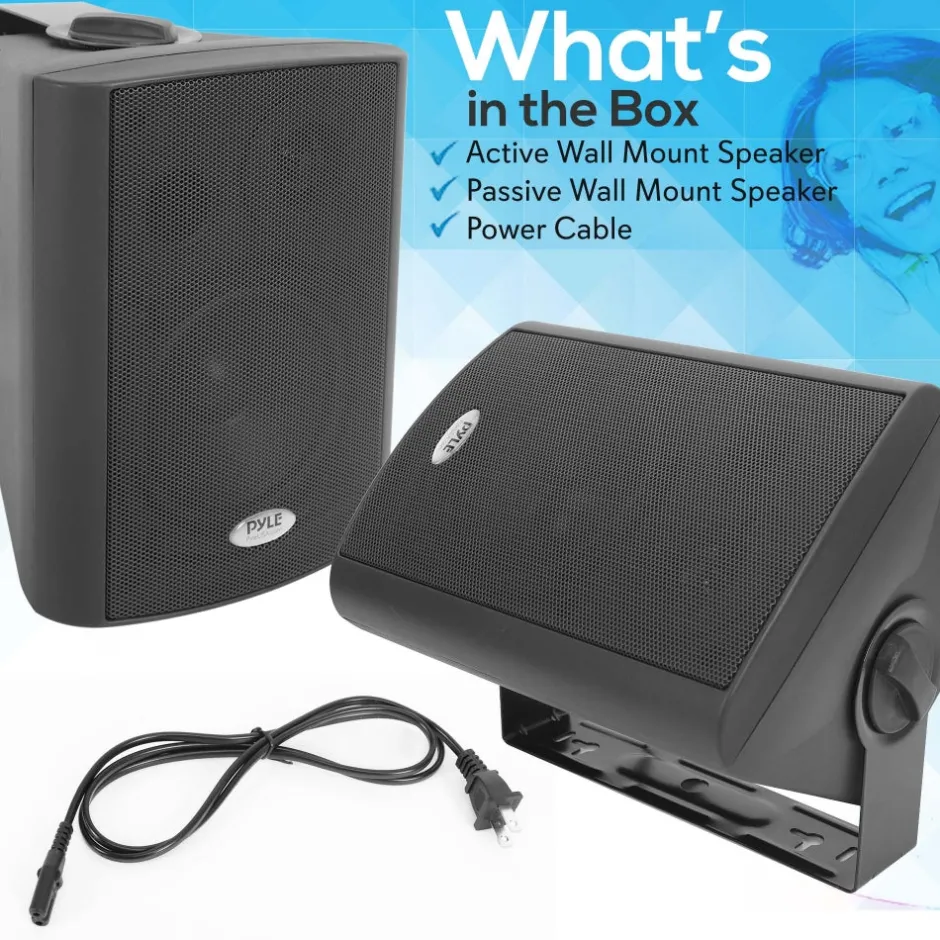 Wall Mount Speaker System - Bluetooth, 300W, 2-Way Stereo, Indoor Use<Pyle Sale