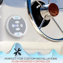 Waterproof Bluetooth Marine Amplifier 600W 2-Channel Silver<Pyle Outlet