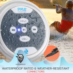 Waterproof Bluetooth Marine Amplifier 600W 2-Channel Silver<Pyle Outlet
