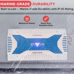 Waterproof Bluetooth Marine Amplifier 2000W 6-Channel MOSFET<Pyle