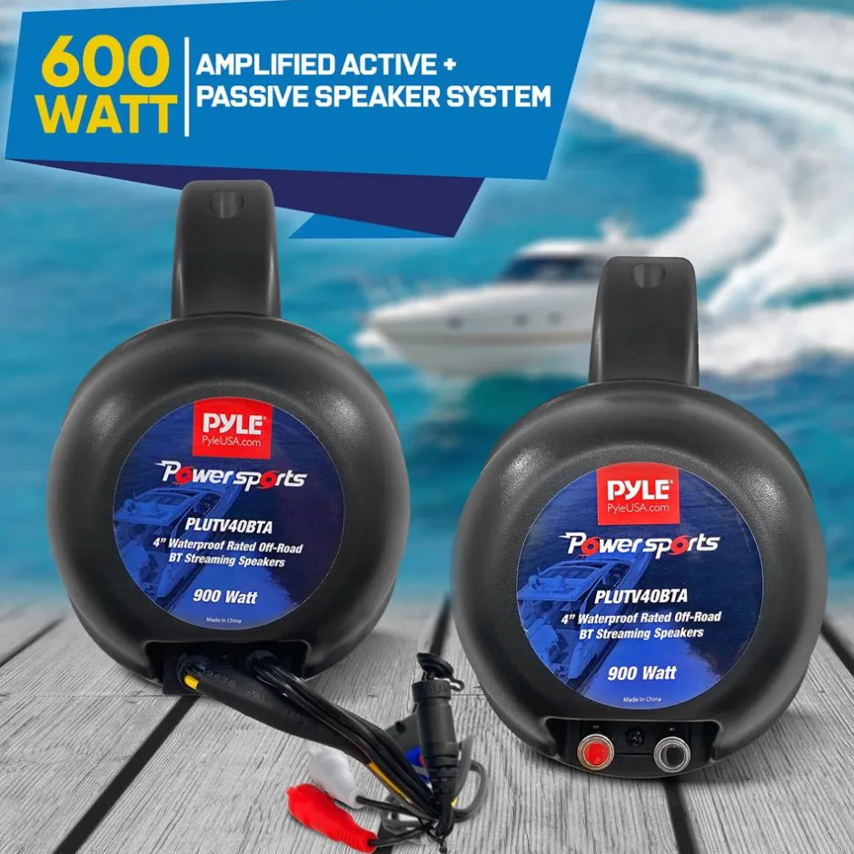 Waterproof Bluetooth Off-Road Speakers 900W Marine Grade Weatherproof<Pyle Sale