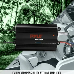 Waterproof 4-Channel Bluetooth Marine Amplifier Kit<Pyle New