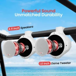 Waterproof Marine Speakers 200W ABS Construction White<Pyle Hot