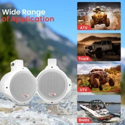 Waterproof Marine Speakers 200W ABS Construction White<Pyle Hot