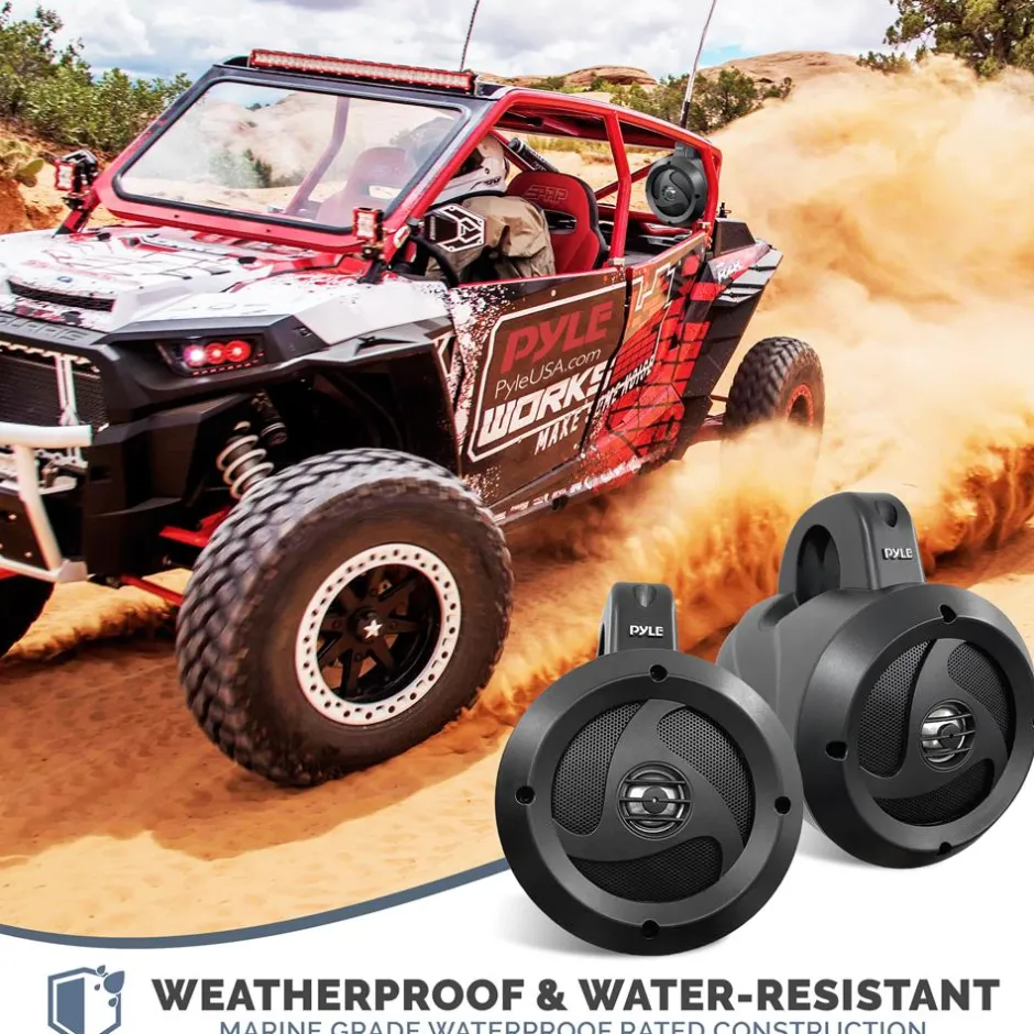 Waterproof Off-Road Speakers 900W Marine Grade 4" Pair<Pyle New
