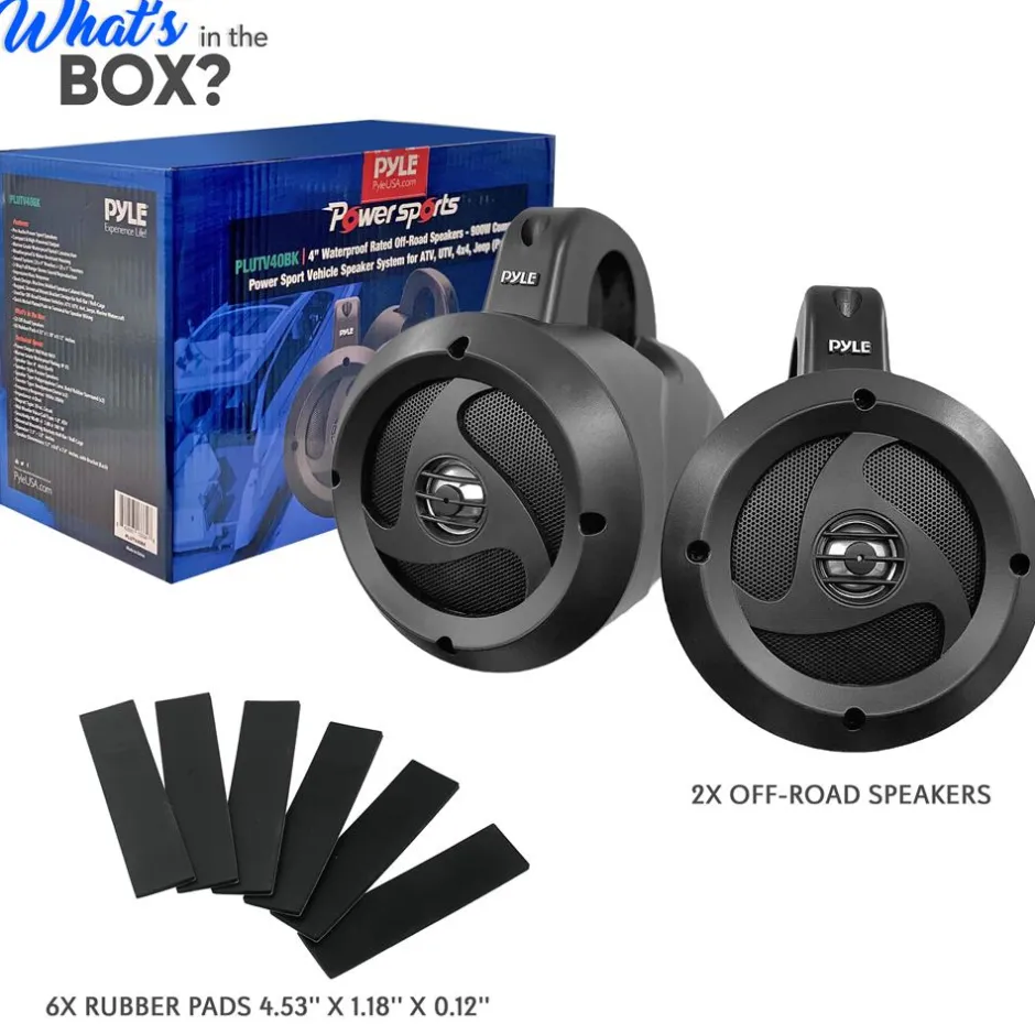 Waterproof Off-Road Speakers 900W Marine Grade 4" Pair<Pyle New
