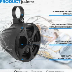 Waterproof Off-Road Speakers 1000W Bluetooth Marine Grade 5.25"<Pyle Best