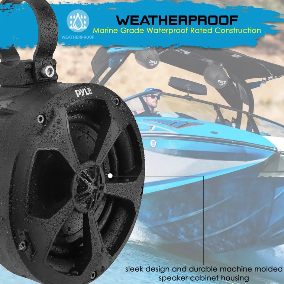 Waterproof Off-Road Speakers 1000W Bluetooth Marine Grade 5.25"<Pyle Best