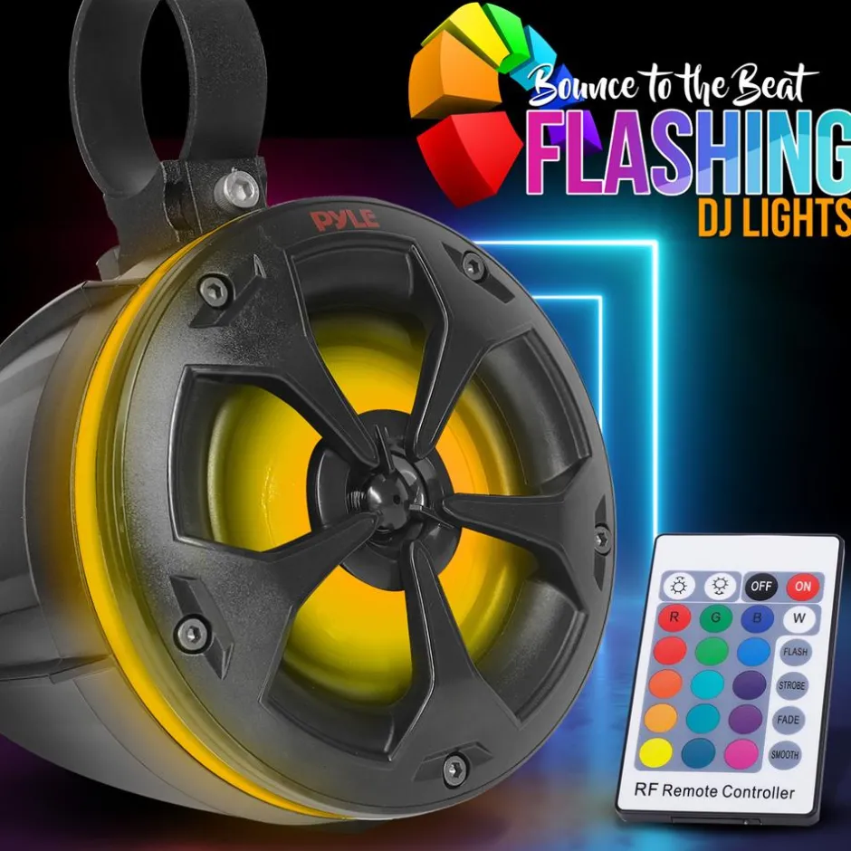 Waterproof Off-Road Speakers 800W RGB Lights Bluetooth Marine Grade<Pyle Online