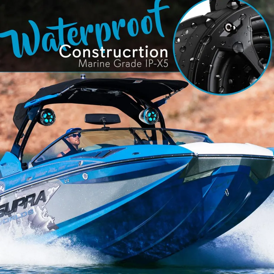 Waterproof Off-Road Speakers 800W RGB Lights Bluetooth Marine Grade<Pyle Online