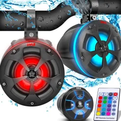 Waterproof Off-Road Speakers 800W RGB Lights Bluetooth Marine Grade<Pyle Online
