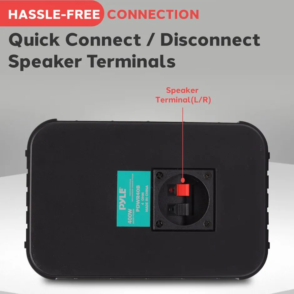 Waterproof Outdoor Speaker System, 5.25" Woofer, Heavy Duty, Black<Pyle