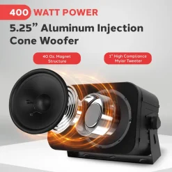Waterproof Outdoor Speaker System, 5.25