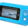 Waterproof Speaker Case Amplifies Sound Clear Plastic Blue<Pyle