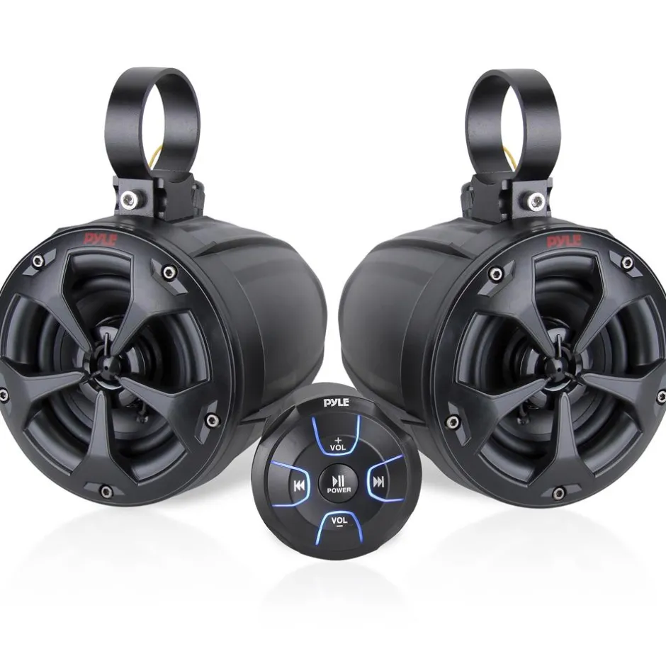 2-Way Bluetooth Marine Speakers 800W Waterproof IP65 White<Pyle Clearance