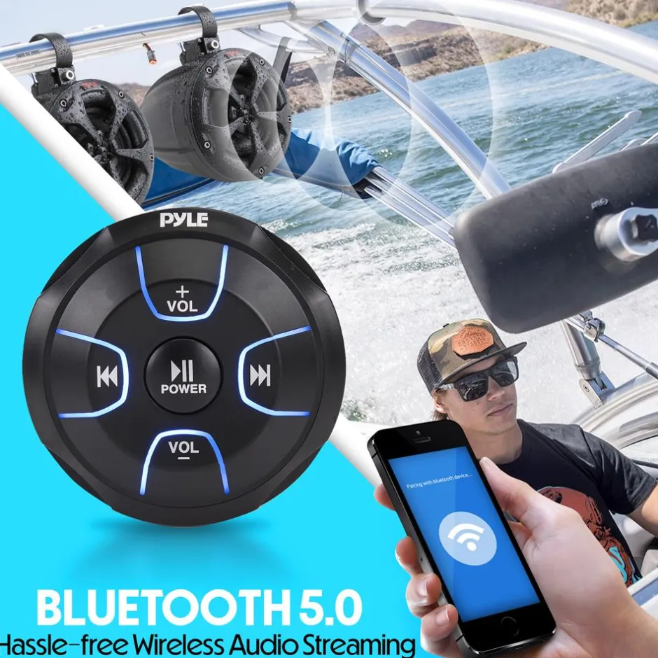 2-Way Bluetooth Marine Speakers 800W Waterproof IP65 White<Pyle Clearance
