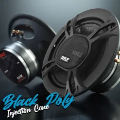 2-Way Car Stereo Speakers 240W Coaxial Low Distortion Black<Pyle Clearance