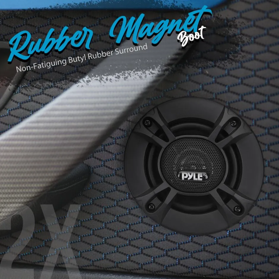 2-Way Car Stereo Speakers 240W Coaxial Low Distortion Black<Pyle Clearance