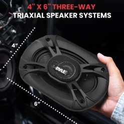 3-Way Car Stereo Speakers 300W Low Distortion Triaxial Black<Pyle Hot