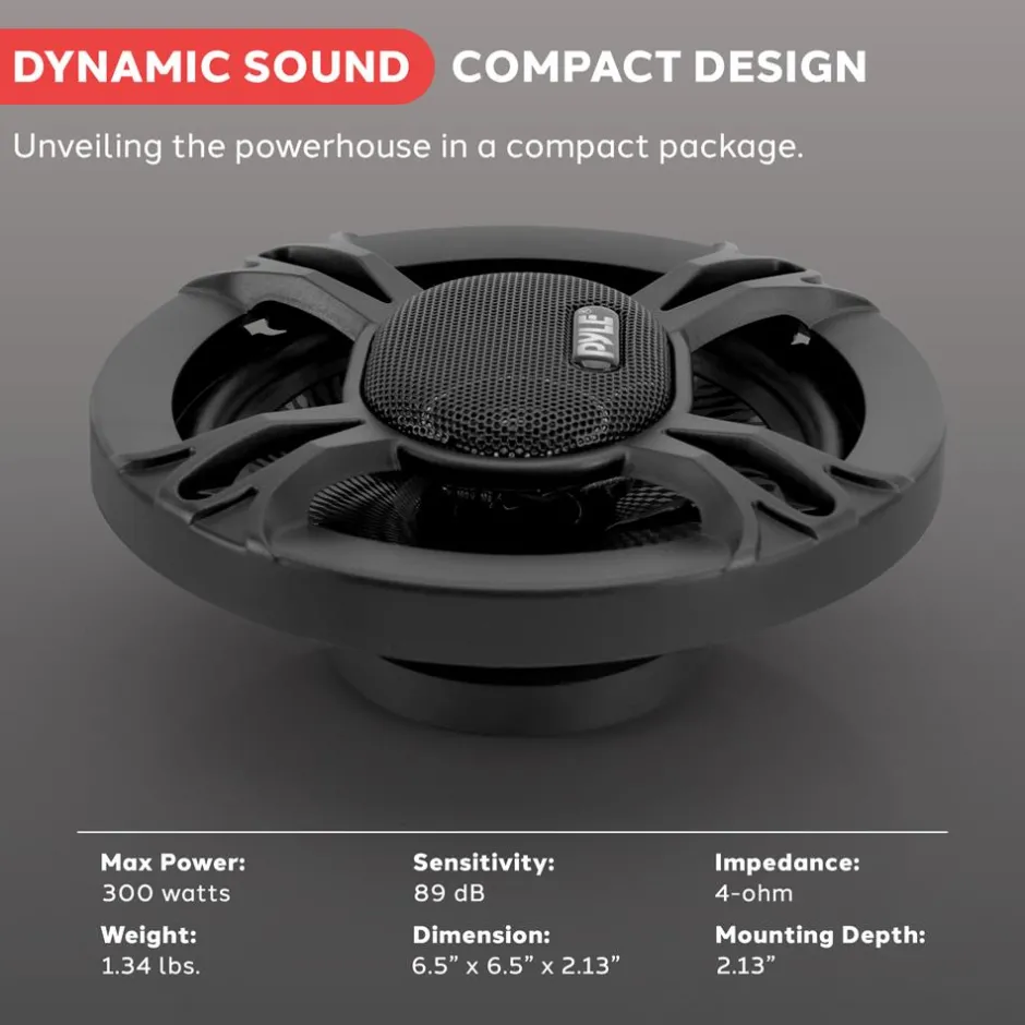 3-Way Car Stereo Speakers 300W Low Distortion 6.5" Triaxial Pair<Pyle Hot