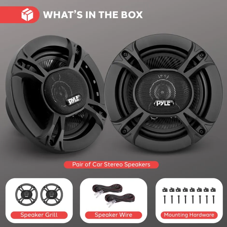 3-Way Car Stereo Speakers 300W Low Distortion 6.5" Triaxial Pair<Pyle Hot