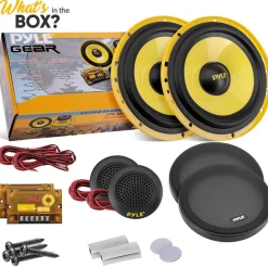 2-Way Component Speaker System 400W Yellow Poly Cone Butyl Surround<Pyle Outlet