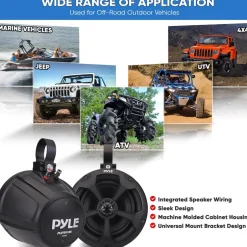 2-Way Waterproof Off-Road Speakers 1000W Marine Grade 5.25