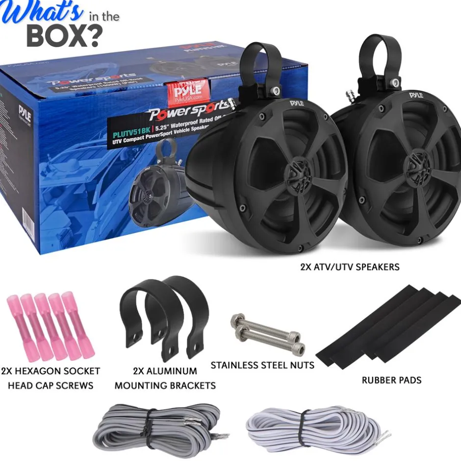 2-Way Waterproof Off-Road Speakers 1000W Marine Grade 5.25" Woofers<Pyle Sale