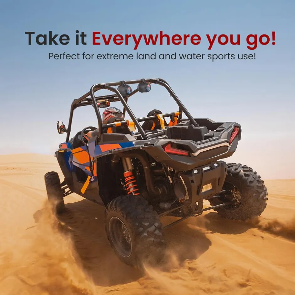 2-Way Waterproof Off-Road Speakers 800W Marine Grade, 4" Woofer, Black<Pyle Discount