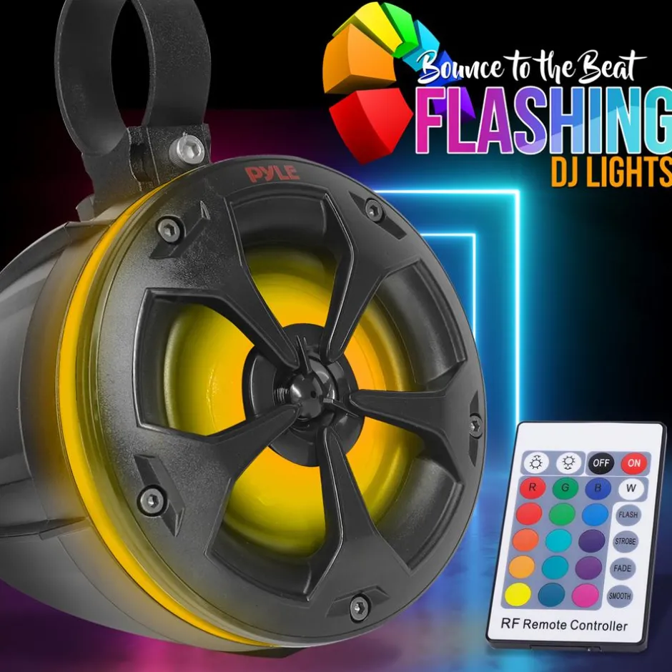 2-Way Waterproof Off-Road Speakers 800W RGB Lights Marine Grade<Pyle