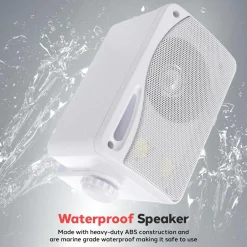 3-Way Weatherproof Outdoor Speakers 200W Aluminum Woofer White<Pyle Outlet