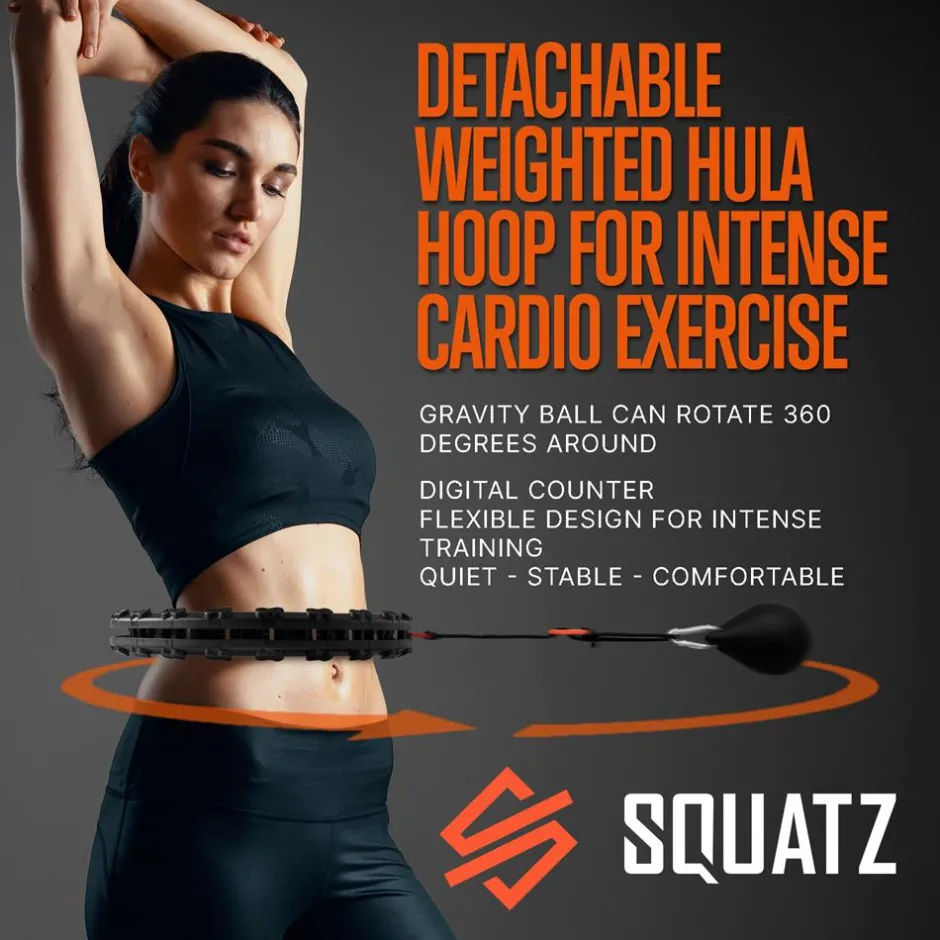 Weighted Smart Hula Hoop for Fast Fat Burn with Silent Bearings<SQUATZ
