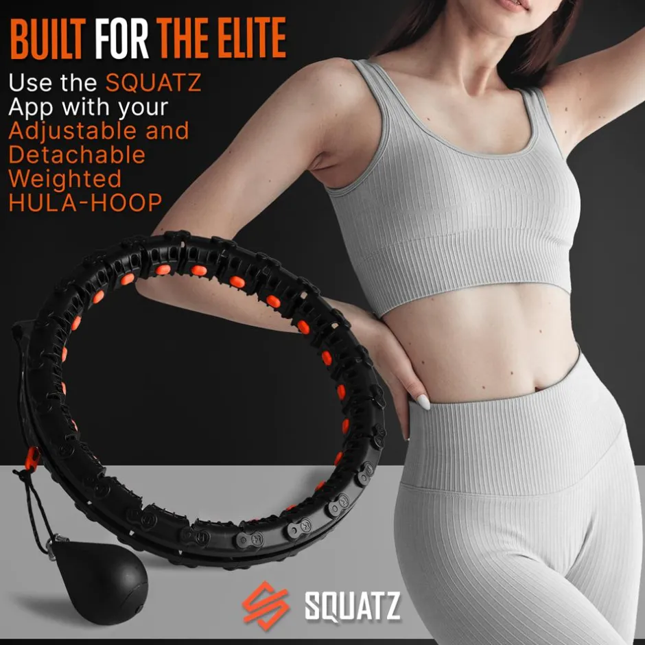 Weighted Smart Hula Hoop for Fast Fat Burn with Silent Bearings<SQUATZ